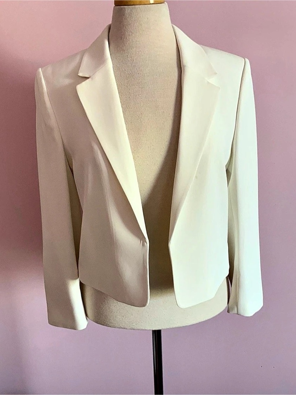 H&M Cropped Blazer in White Size Small